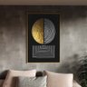 Quadro Decorativo Tela Canvas Abstrato Conceito Sinfonia de Linhas e Formas com Moldura Dourada - 18 - 1
