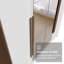 Ver imagem 6 de Guarda-Roupa Solteiro com Pés 4 Portas Batentes com Espelho Rustic/Branco/Rustic Netuno Madesa