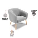 Ver imagem 4 de Kit 01 Namoradeira 02Lug E 01 Poltrona Stella Natural Cinza
