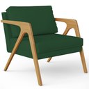 Ver imagem 3 de Kit 4 Poltronas Decorativas Sala Pietra Estrutura de Madeira L02 Suede Verde Musgo - Lyam Decor