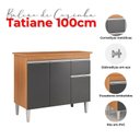 Ver imagem 4 de Balcão de Cozinha Tatiane com Tampo 100cm Amêndoa Preto - Ajl
