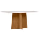 Ver imagem 2 de Conjunto Mesa de Jantar 1,60m Anitta Tampo Mdf com Vidro e 6 Cadeiras Ana Ypê/off White/ja03 - New C