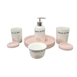 Kit Higiêne Bebê Organizador Banheiro Bandeja Infantil 3493RO - 4