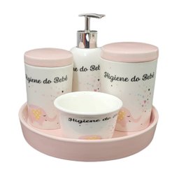 Kit Higiêne Bebê Organizador Banheiro Bandeja Infantil 3493RO - 1