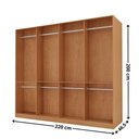 Ver imagem 4 de Guarda Roupa Casal Atacama em Mdf 8 Portas 8 Cabideiros Naturalle/off White sem Gavetas