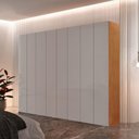 Ver imagem 1 de Guarda Roupa Casal Atacama em Mdf 8 Portas 8 Cabideiros Naturalle/off White sem Gavetas