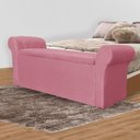 Ver imagem 4 de Calçadeira Recamier Baú Cancun Casal Queen 160 cm Suede Cores - DS Estofados - Rosa