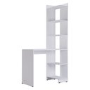 Ver imagem 3 de Escrivaninha Home Office Eccos Mesa + Estante Lateral Montagem Flexível - Branco