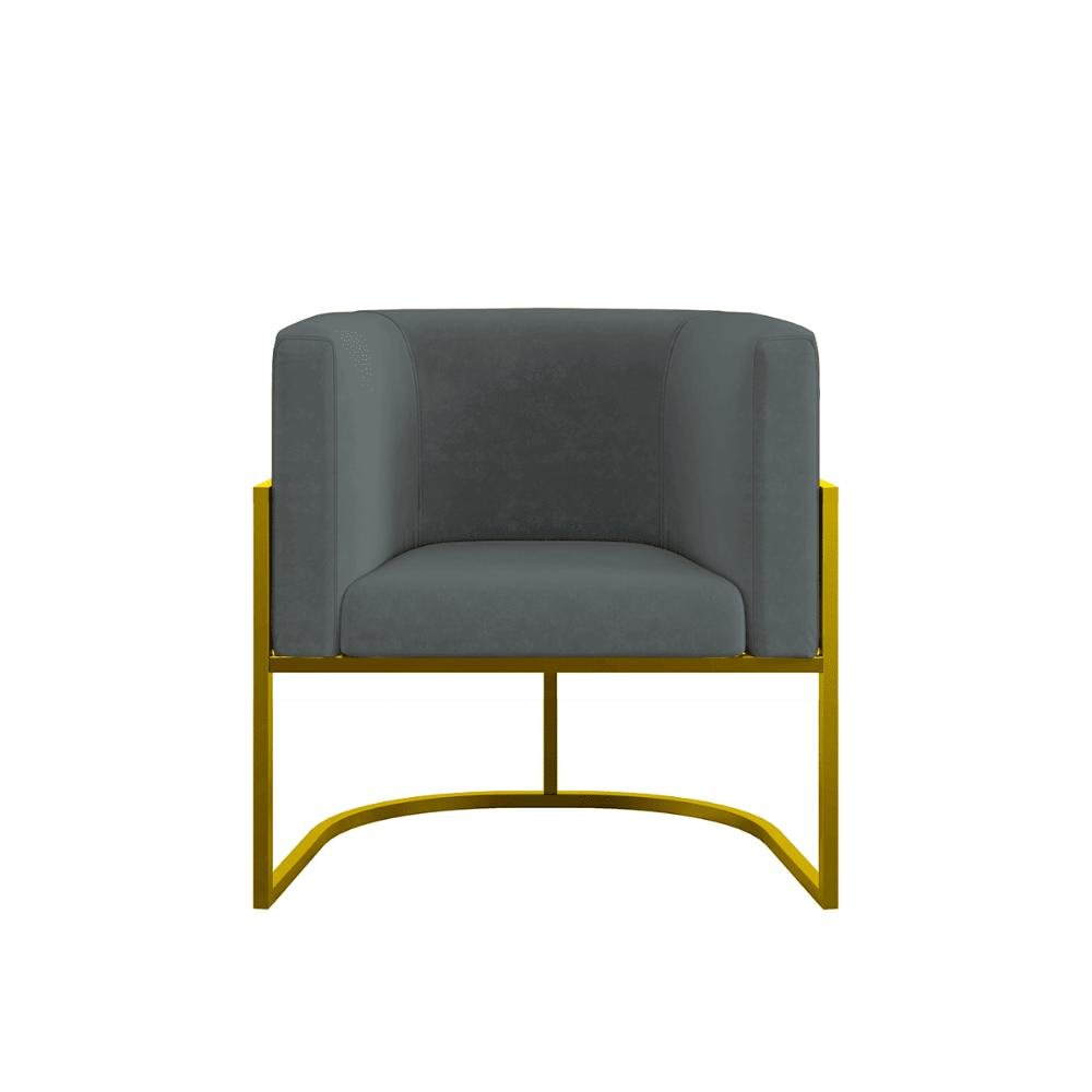 Kit 04 Cadeiras Poltrona Lua Gold para Sala Quarto Balaqui Cor:cinza - 5