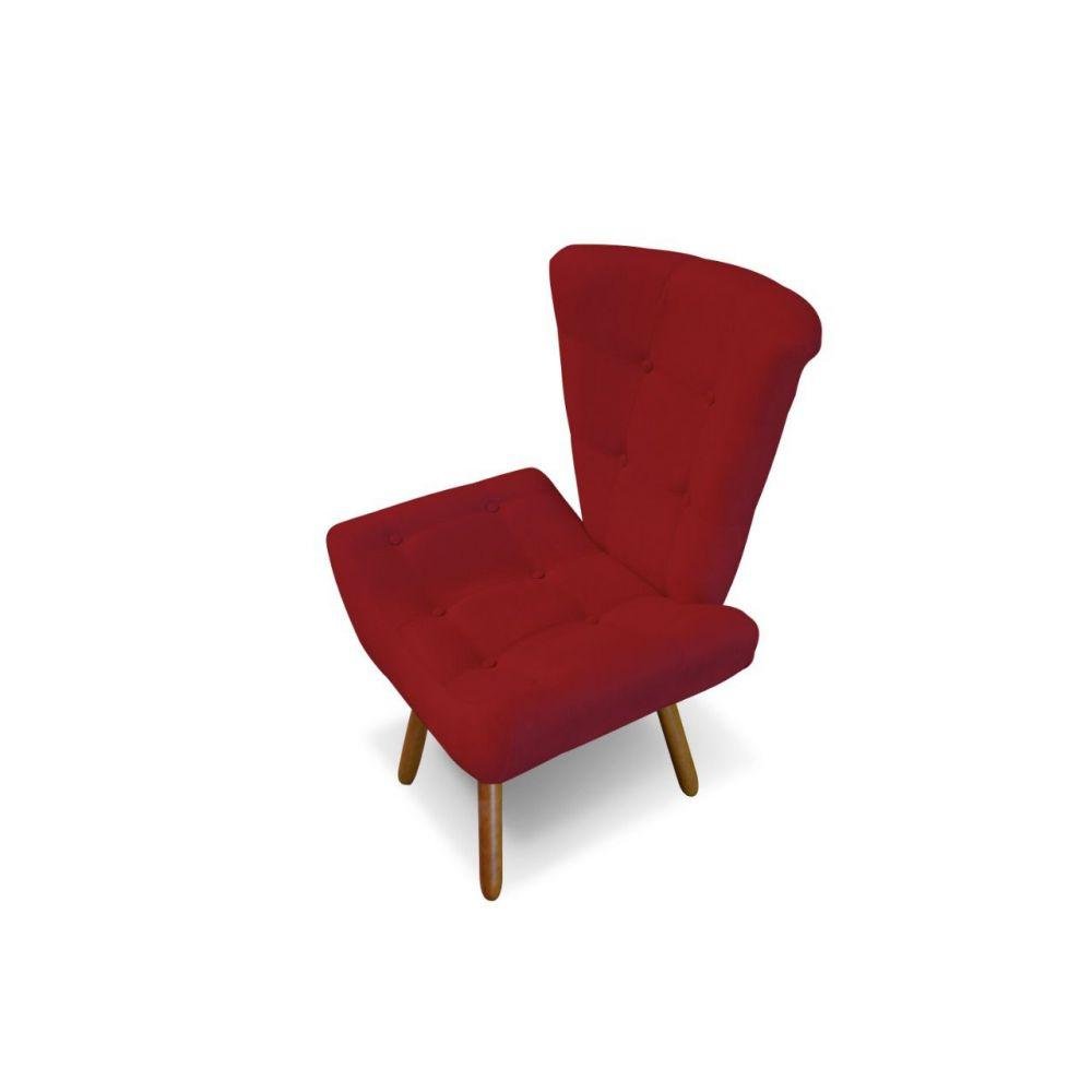 Kit 02 Poltronas Decorativa Emilia Vermelho - 1