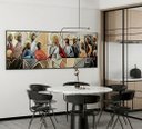Ver imagem 1 de Quadro 160x60cm Santa Ceia Moldura Flutuante Preta