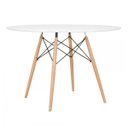 Ver imagem 2 de Conjunto de Mesa Redonda Eames 120cm Branco + 4 Cadeiras Eiffel Dsw Preto