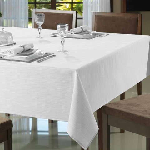 Toalha de Mesa Quadrada 8 Lugares Clean Passion - Branco