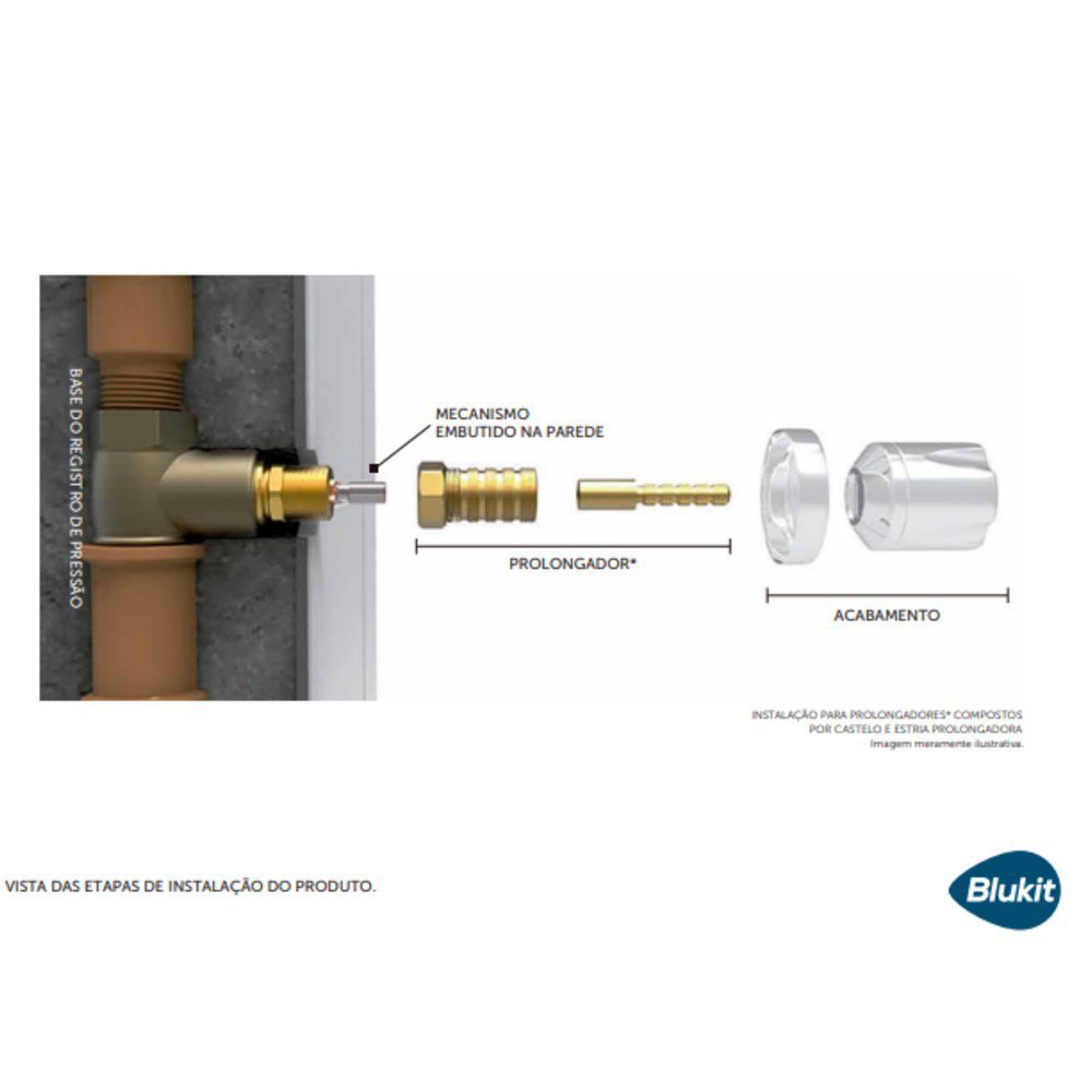 Prolongador 40mm para Registro de Pressão e Gaveta Tigre/Fabrimar de 1/2", 3/4" e 1” - 162004 - 3