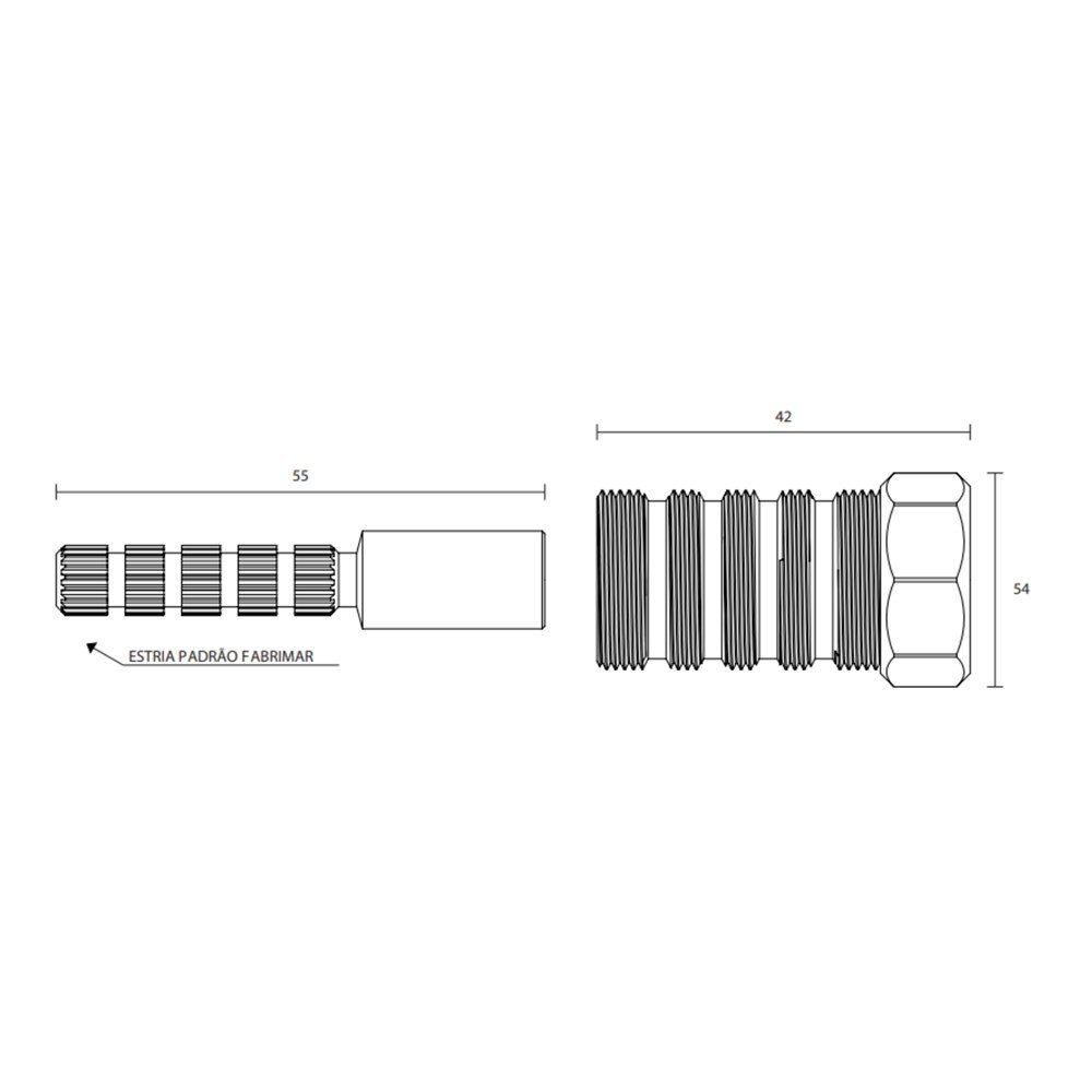 Prolongador 40mm para Registro de Pressão e Gaveta Tigre/Fabrimar de 1/2", 3/4" e 1” - 162004 - 2