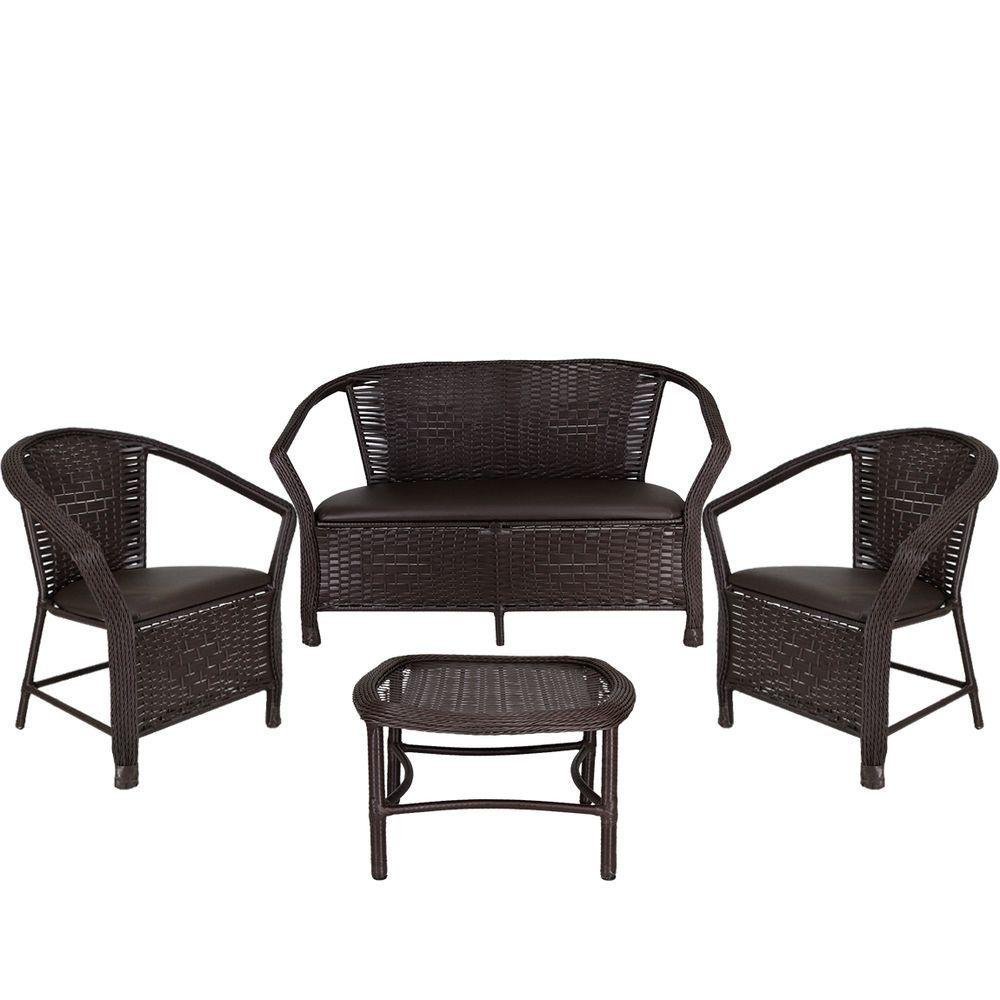 Conjunto De Namoradeira E Mesa Navegantes Marrom Tabaco - 1