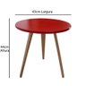 Mesa De Canto Lateral Pé Palito Redonda Hadasa Vermelho - 2