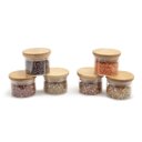 Ver imagem 4 de KIT DE 6 POTES DE MANTIMENTOS DE 110ML COM TAMPA DE BAMBU - OIKOS
