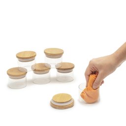 KIT DE 6 POTES DE MANTIMENTOS DE 110ML COM TAMPA DE BAMBU - OIKOS - 3