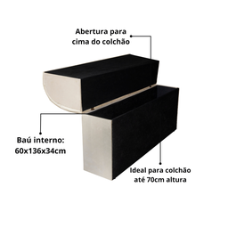 Cabeceira Box Capitone com Bau Organizador Queen - Antonella:bege - 4