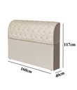 Ver imagem 3 de Cabeceira Antonella Estofada Bege para Cama Box Queen 160cm com Bau Organizador