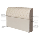 Ver imagem 2 de Cabeceira Antonella Estofada Bege para Cama Box Queen 160cm com Bau Organizador