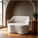 Ver imagem 1 de Namoradeira 2 Lugares Orgânica Decorativa Elegante Estofada Redonda Design Moderno Sala Estar