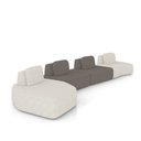 Ver imagem 2 de Sofá 4 Lugares Orgânico com Chaise e 3 Módulos Berlim bouclê Off White/grafite K01 - D’Rossi