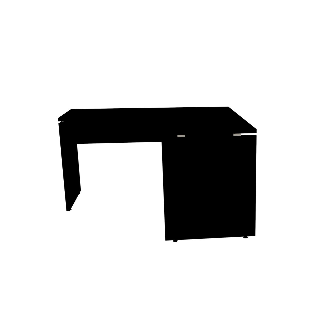 Mesa em L para Escritório 145x145 Pandin P25 - Preto - 3
