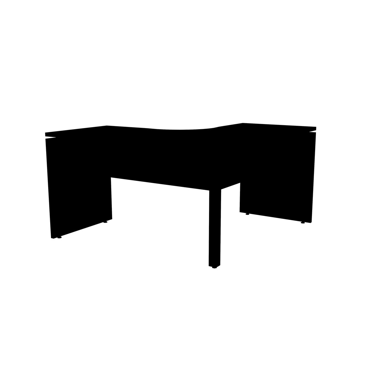 Mesa em L para Escritório 145x145 Pandin P25 - Preto - 2
