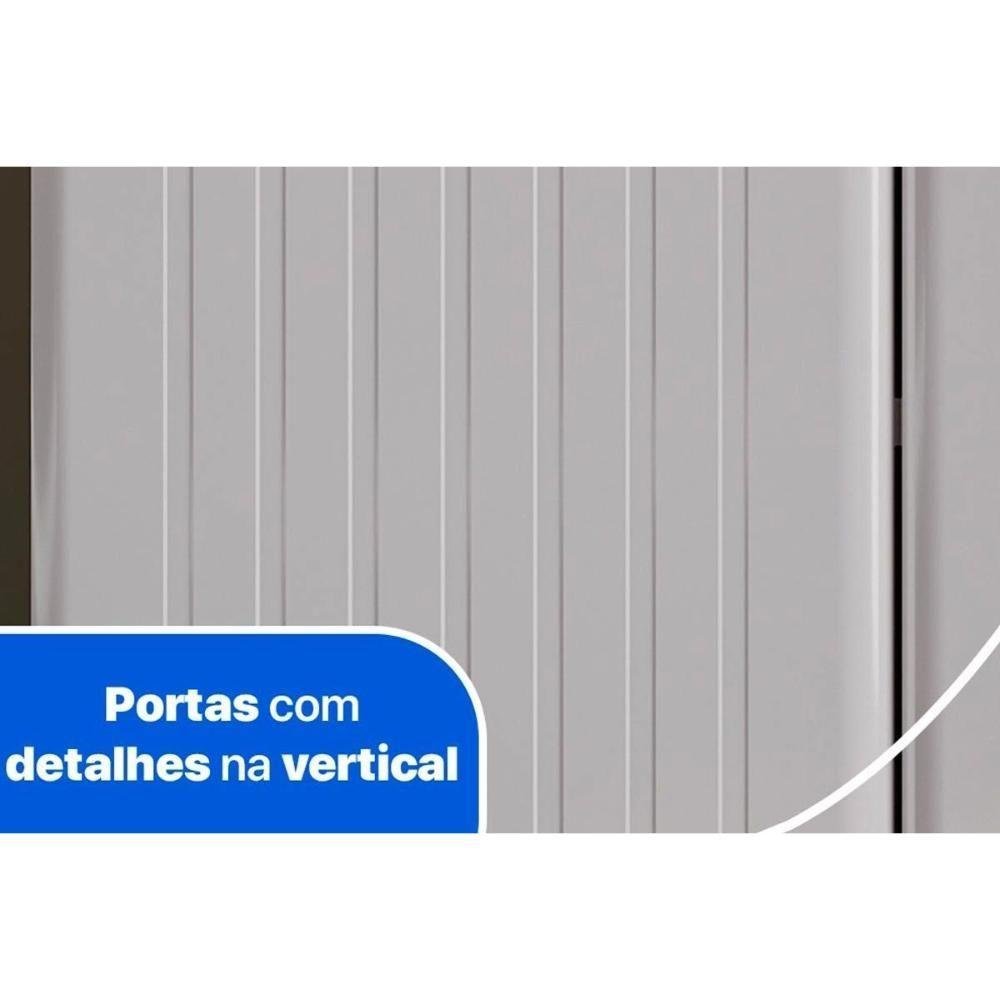 Kit de Cozinha 4 Peças Diamante 5 Portas Vidro (2 Armários 1 Balcão 1 Paneleiro) Branco/preto - 9