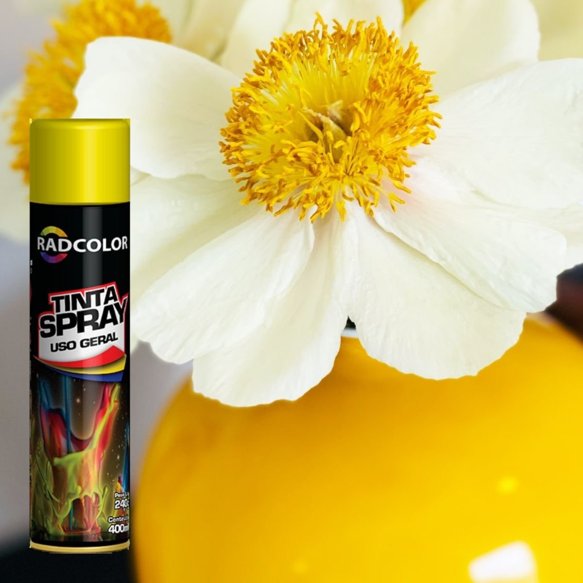 Tinta Spray Uso Geral Amarelo Brilho Radcolor 400ml RC2110 - 3