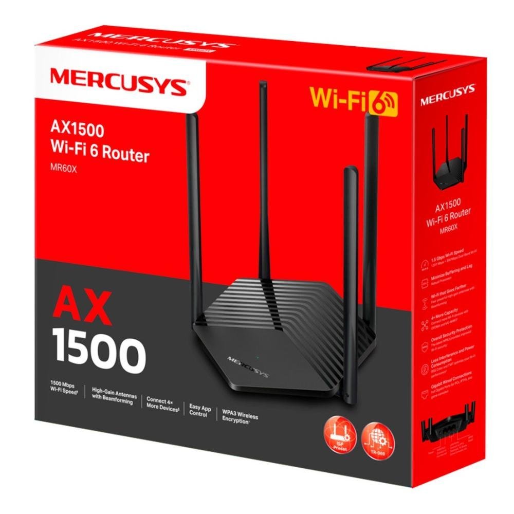 Roteador Mercusys Wireless Mr60x Wi-fi 6 Ax1500 Mr60x - 4