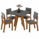 Ver imagem 2 de Conjunto Sala de Jantar 4 Lugares Quadrado Tampo de MDF Dynna Cobre/Cinza - Casa Giulia