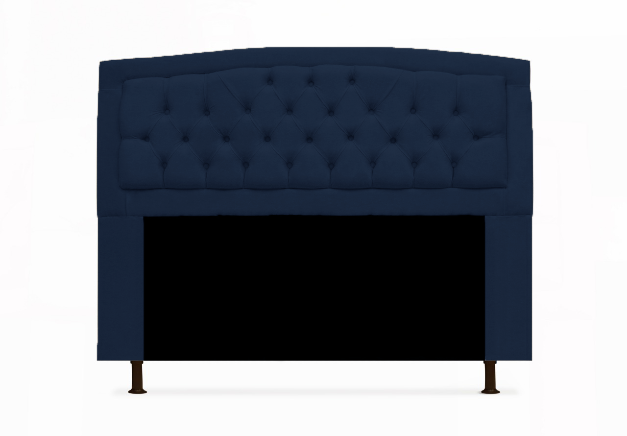 Conjunto Cabeceira Geovana + Calçadeira Fênix Solteiro 90cm Suede Azul Marinho - DL Decor - 4