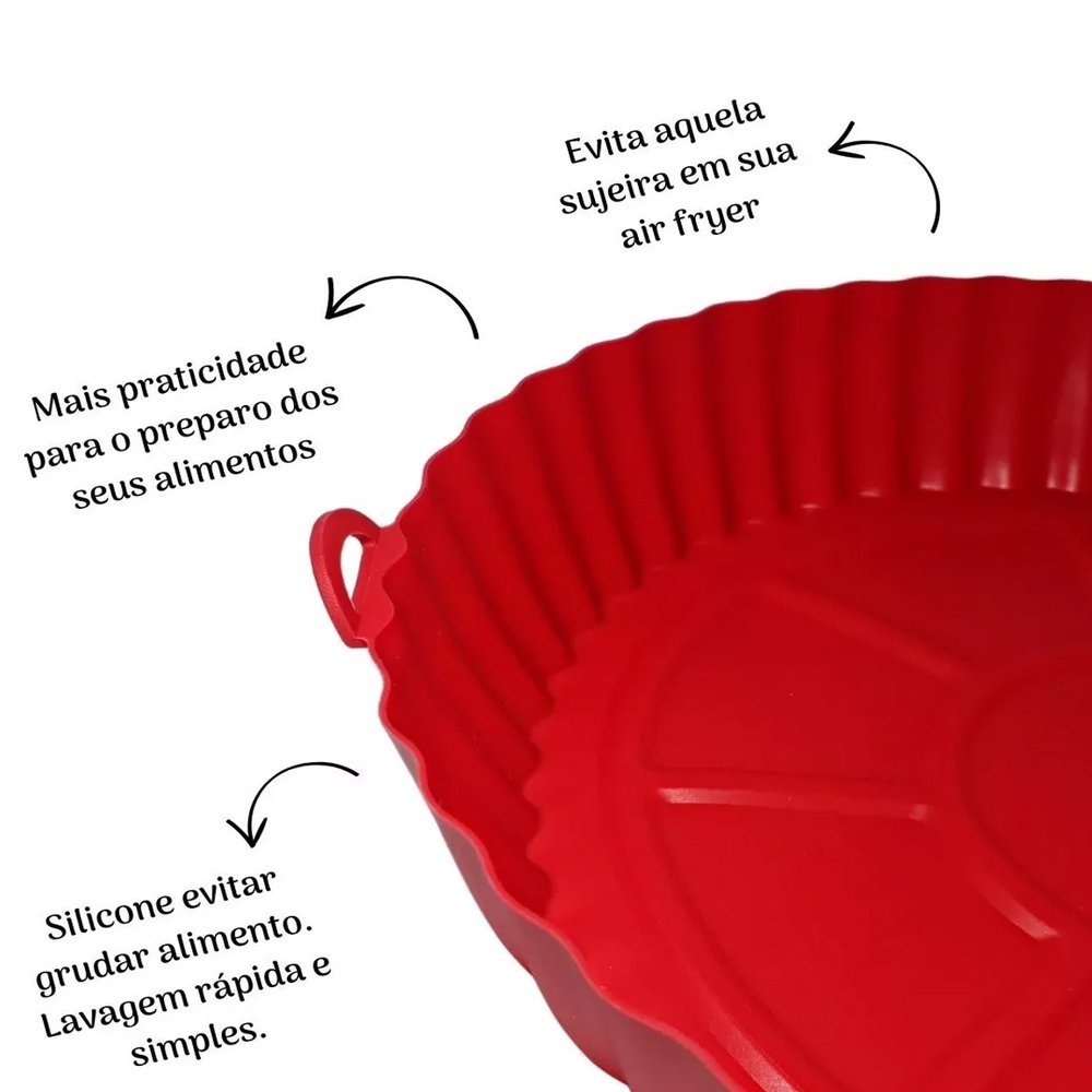 FORMA DE SILICONE FLEXÍVEL REUTILIZÁVEL PARA AIR FRYER - 4