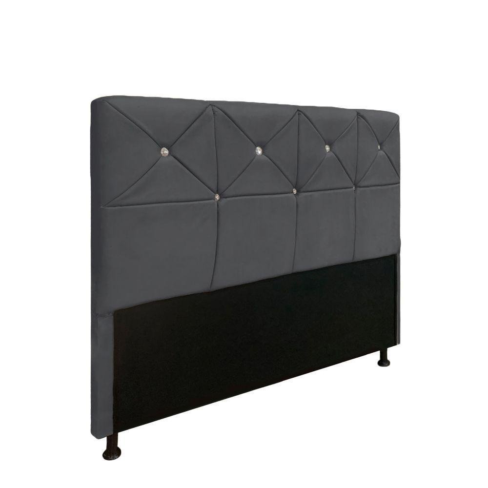 Cabeceira Londres 140cm Suede Cinza - Am Interiores - 2