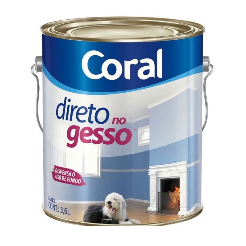 Tinta Direto no Gesso acrílica 3,6 litros branco Coral - 1