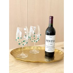 Taças de Cristal Vinho 580 Ml Bohemia Titanium Decorado com Mini Gemas 2 Un - 2