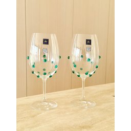 Taças de Cristal Vinho 580 Ml Bohemia Titanium Decorado com Mini Gemas 2 Un - 1