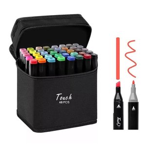Caneta Marcador 48 Cores Dupla Escola Lazer