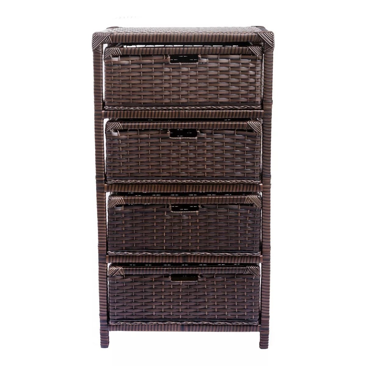 Gaveteiro Sintético Organizador Artesanal 4 Gavetas 32x44x85:argila - 1