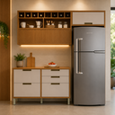 Ver imagem 1 de Cozinha Modulada Imperatriz 3 Peças 100% MDF Marrom/Off White - Nesher