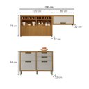 Ver imagem 3 de Cozinha Modulada 100% Mdf 3 Peças Nesher Imperatriz Marrom Off White