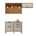 Ver imagem 1 de Cozinha Modulada 100% Mdf 3 Peças Nesher Imperatriz Marrom Off White