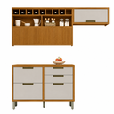 Ver imagem 2 de Cozinha Modulada Imperatriz 3 Peças 100% MDF Marrom/Off White - Nesher