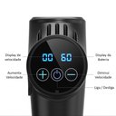 Ver imagem 3 de Pistola de Massagem Elétrica Recarregável Fisioterapêutica Profissional Visor LCD 30 Velocidades + 6