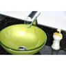 Combo 2 em 1 - Cuba de Vidro Redonda 31cm Florença + Válvula Beirute Verde Oliva - 3