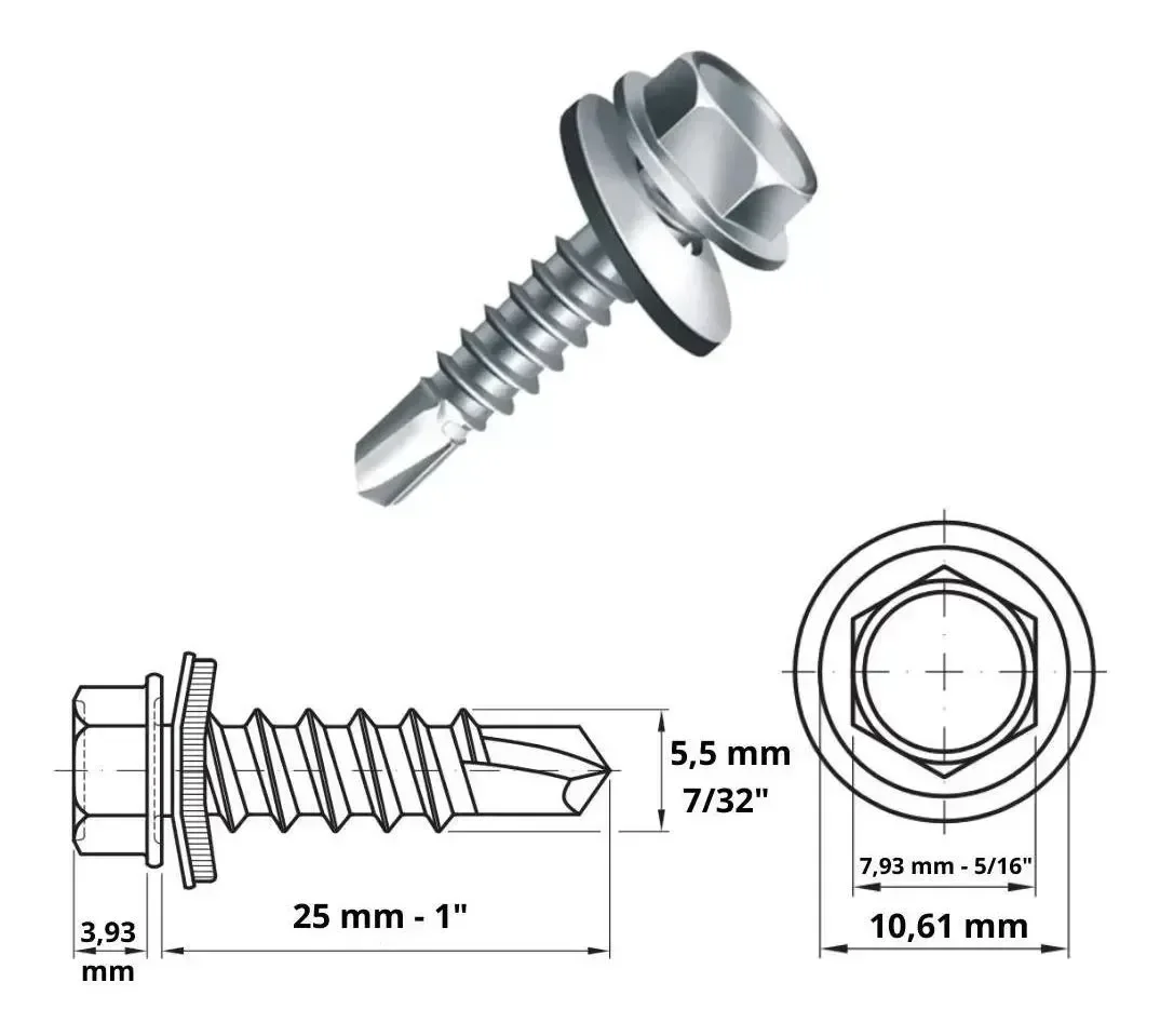 Ver imagem 3 de Parafuso Auto Brocante 3/8 X 1 - Cx C/100 Unid