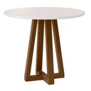 Ver imagem 1 de Mesa de Jantar Livia Piccola Redonda - Tampo Laqueado, Madeira/ Mdf - Sonetto